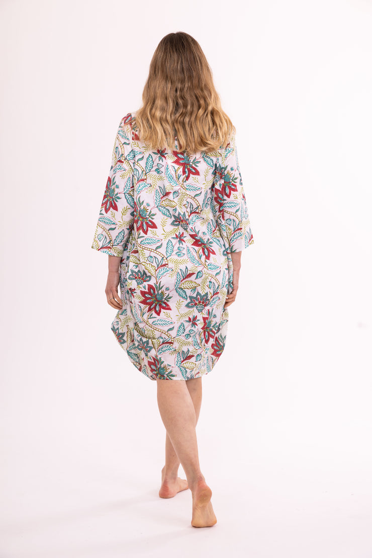 New Roshan Dress Hand Block Printed in Pure Cotton SS24