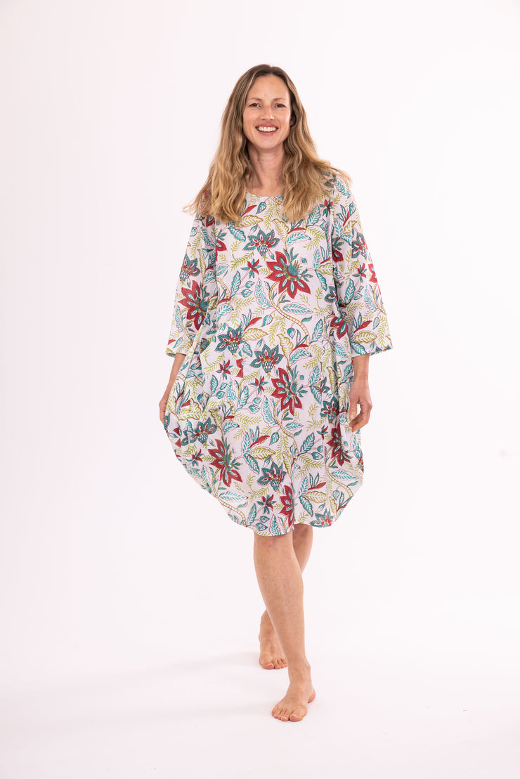 New Roshan Dress Hand Block Printed in Pure Cotton SS24