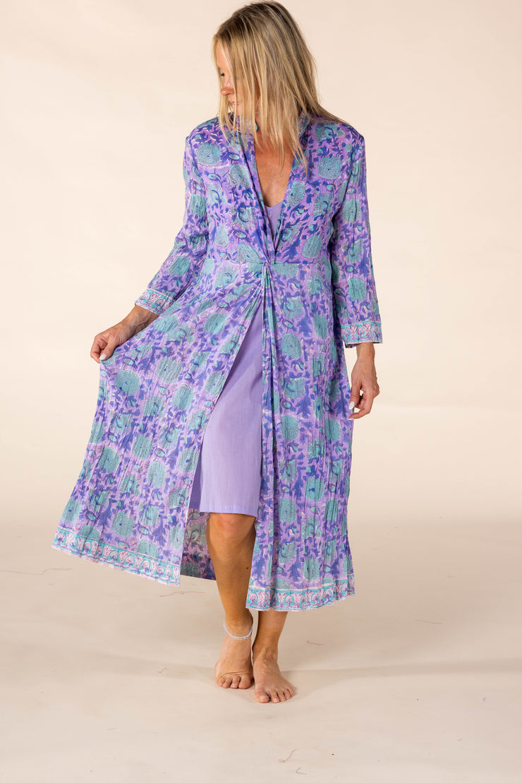 New Sufiana Dress Hand Block Printed with Slip in Pure Cotton SS2025 Only Size M-12