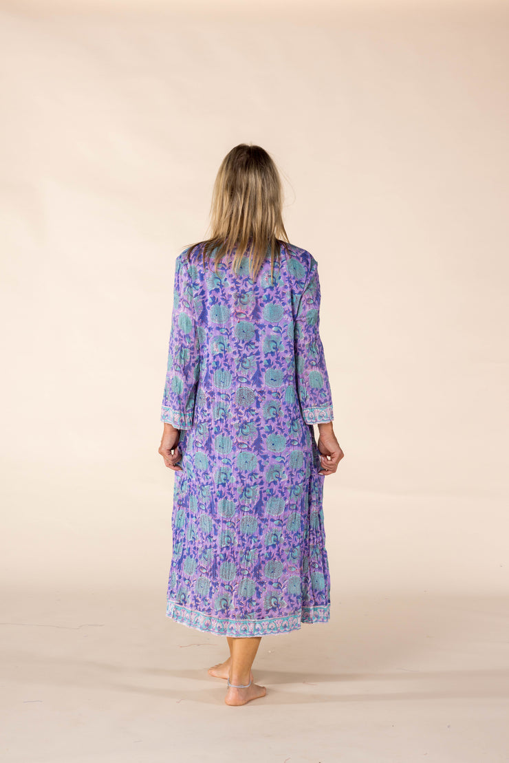 New Sufiana Dress Hand Block Printed with Slip in Pure Cotton SS2025 Only Size M-12