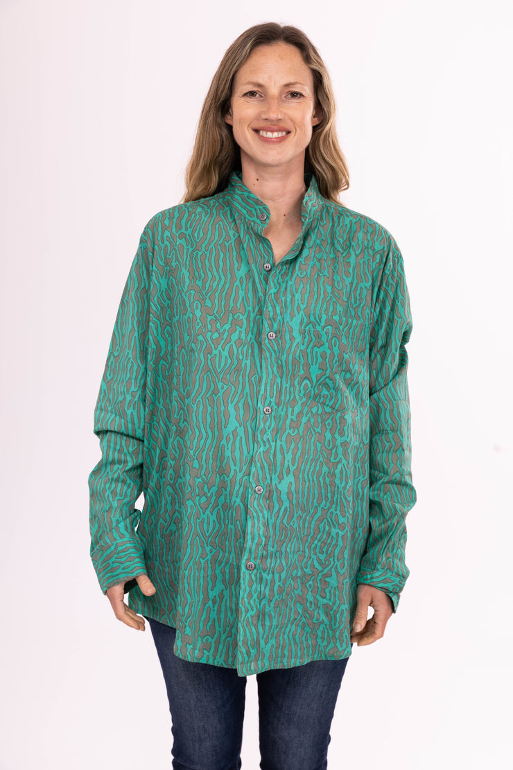 Akber  Shirt  Created using Hand Block Printed / Shibori Pure Cotton SS2024