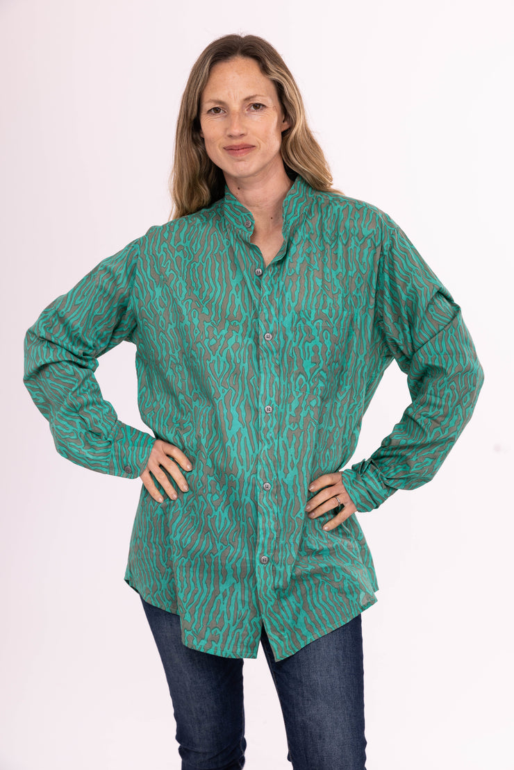 Akber  Shirt  Created using Hand Block Printed / Shibori Pure Cotton SS2024