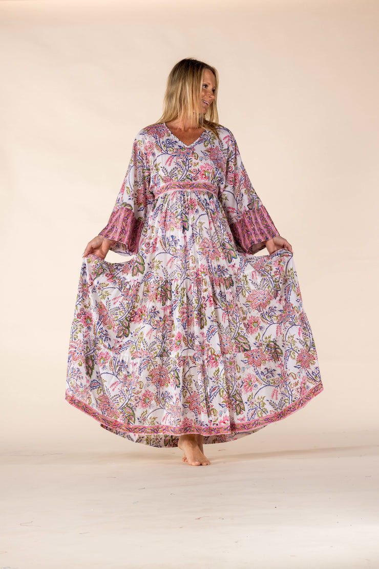 New Kumar Maxi Dress Hand Block Printed Pure Cotton SS2025