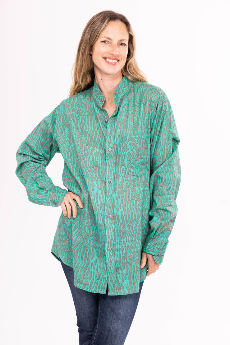 Akber  Shirt  Created using Hand Block Printed / Shibori Pure Cotton SS2024