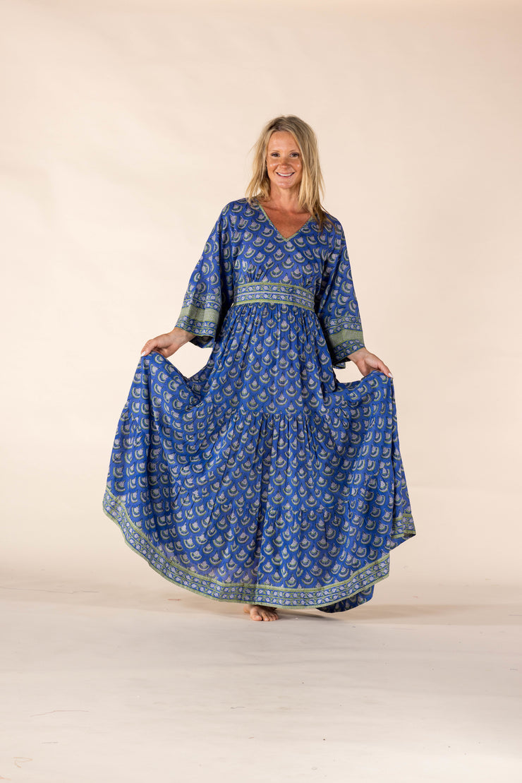 New Kumar Maxi Dress Hand Block Printed Pure Cotton SS2025
