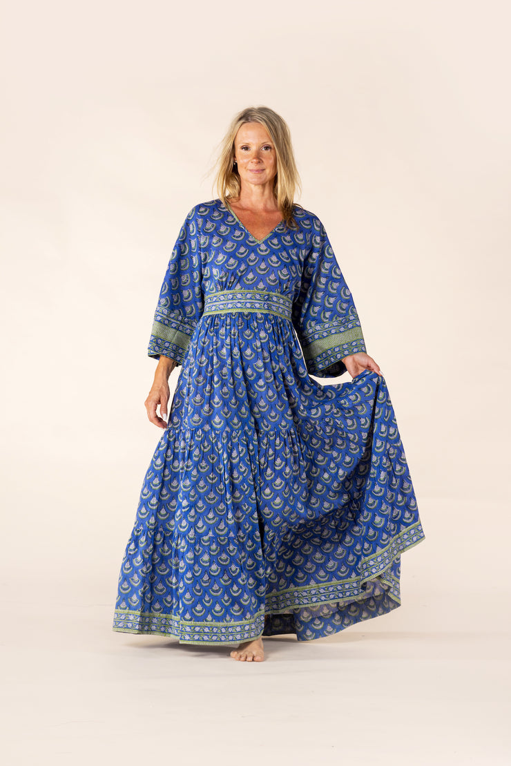 New Kumar Maxi Dress Hand Block Printed Pure Cotton SS2025