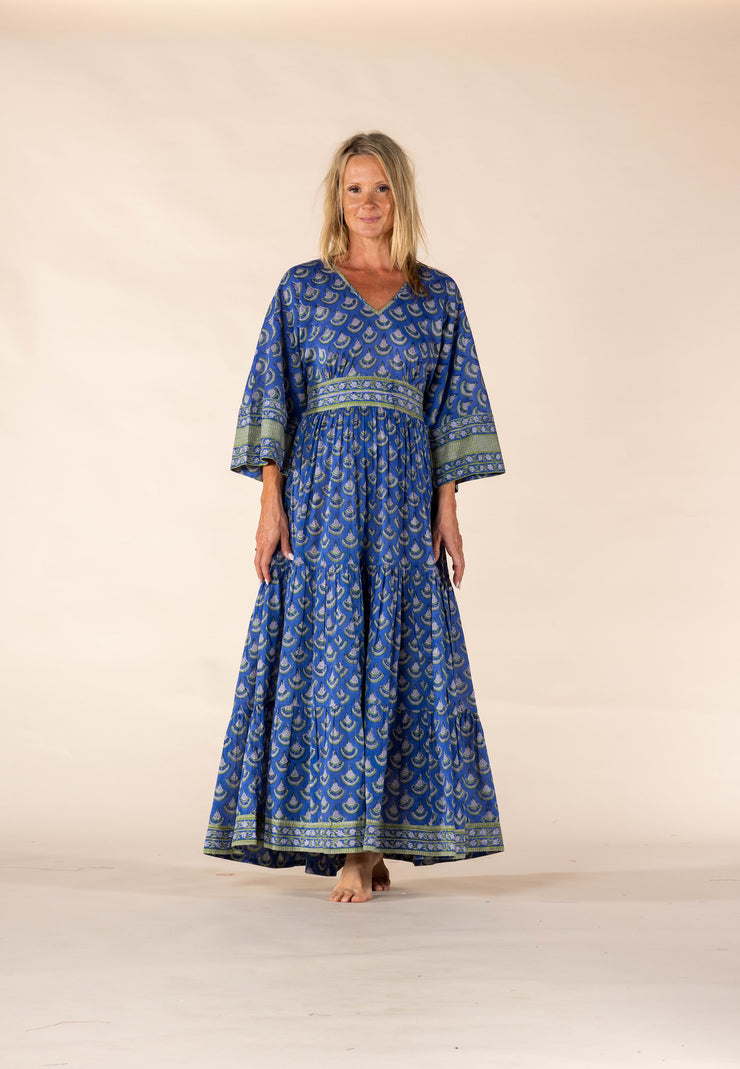 New Kumar Maxi Dress Hand Block Printed Pure Cotton SS2025