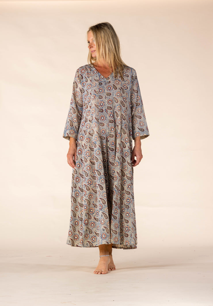 New Rani Panel Dress Hand Block Printed  in Pure Cotton SS2025