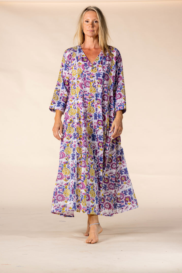 New Rani Panel Dress Hand Block Printed  in Pure Cotton SS2025
