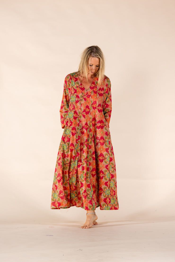 New Rani Panel Dress Hand Block Printed  in Pure Cotton SS2025