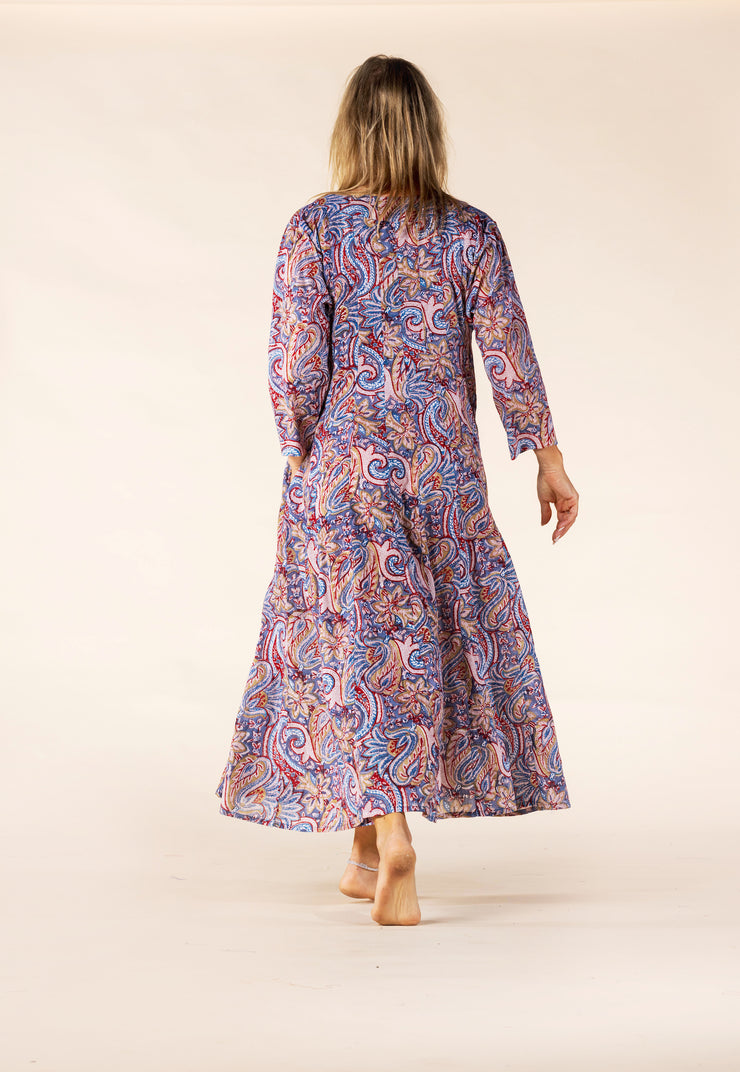 New Rani Panel Dress Hand Block Printed  in Pure Cotton SS2025