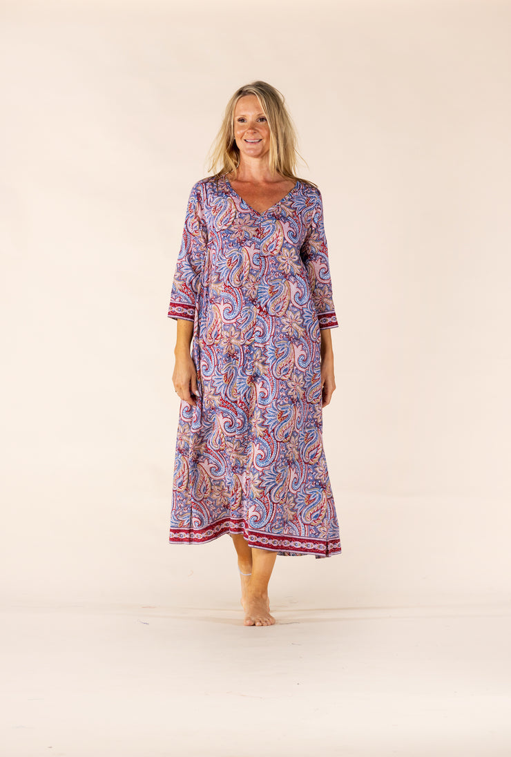 New Jali Kaftan Hand Block Printed Pure Cotton SS2025