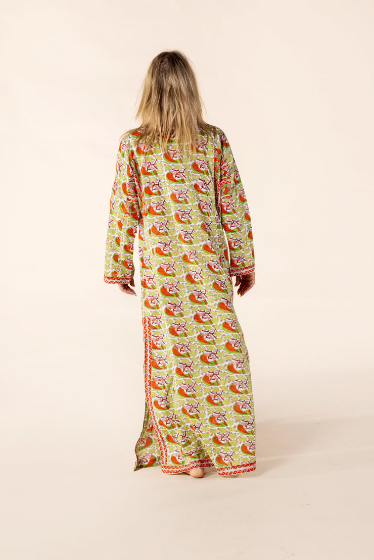 New Jugnu Kaftan Hand Block Printed In Pure Cotton SS2025 Only Size M-12