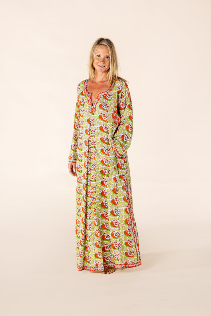 New Jugnu Kaftan Hand Block Printed In Pure Cotton SS2025 Only Size M-12