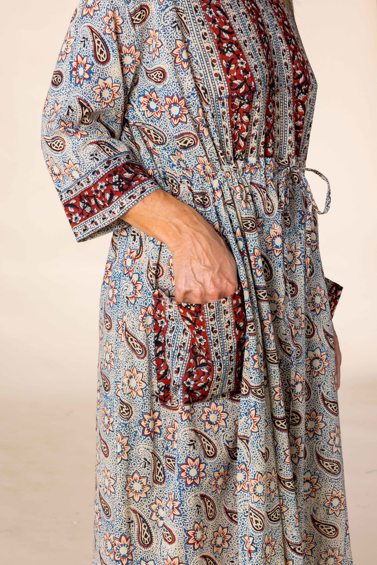 New Prem Pocket  Dress Hand Block Printed in Pure Cotton SS2025