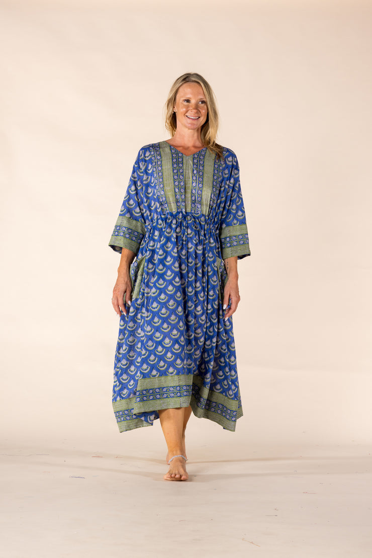 New Prem Pocket  Dress Hand Block Printed in Pure Cotton SS2025