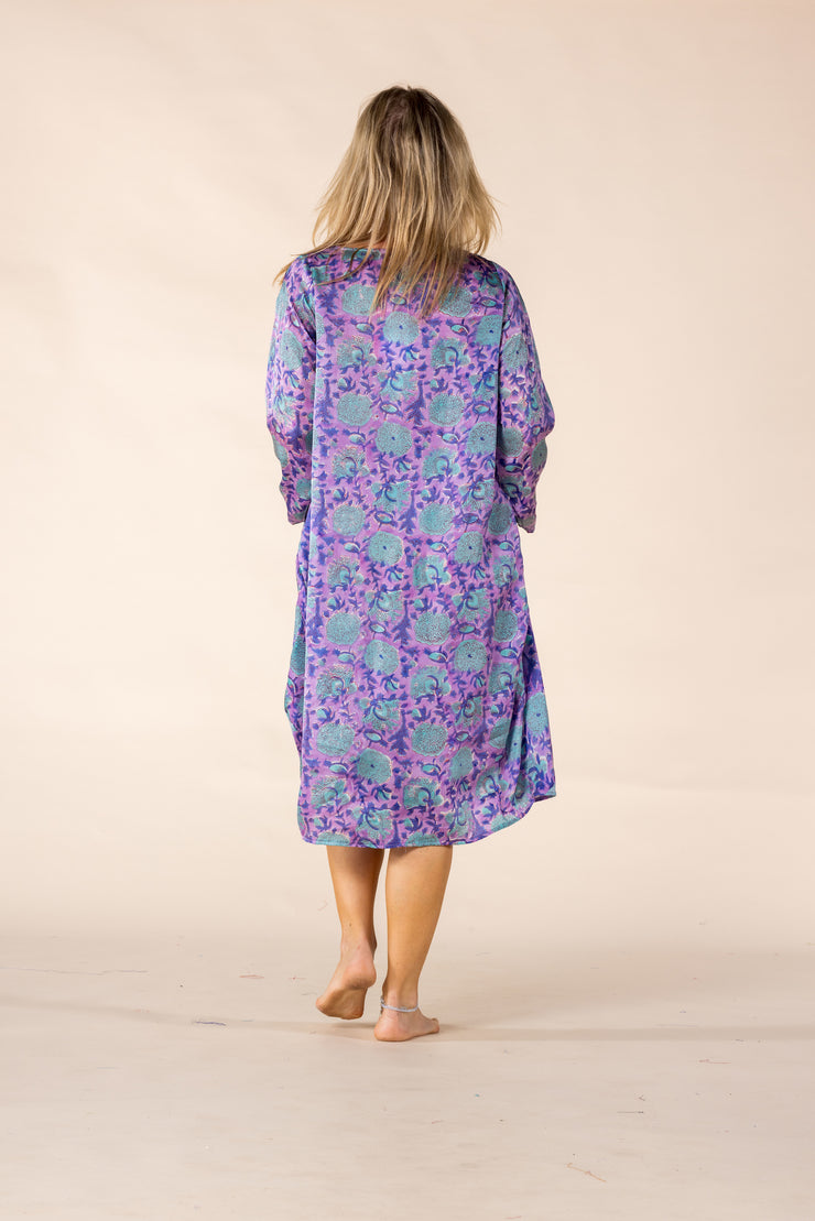 New Roshan Dress Hand Block Printed Bamboo Silk SS2025