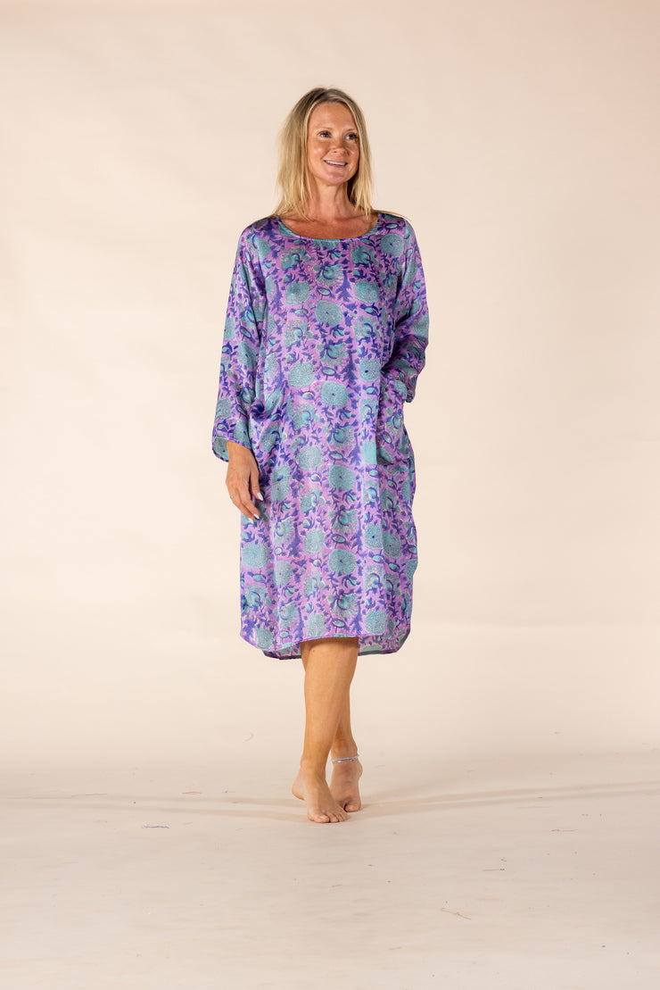 New Roshan Dress Hand Block Printed Bamboo Silk SS2025