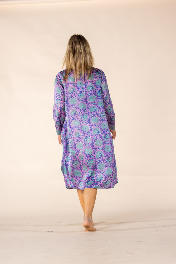 New Roshan Dress Hand Block Printed Bamboo Silk SS2025