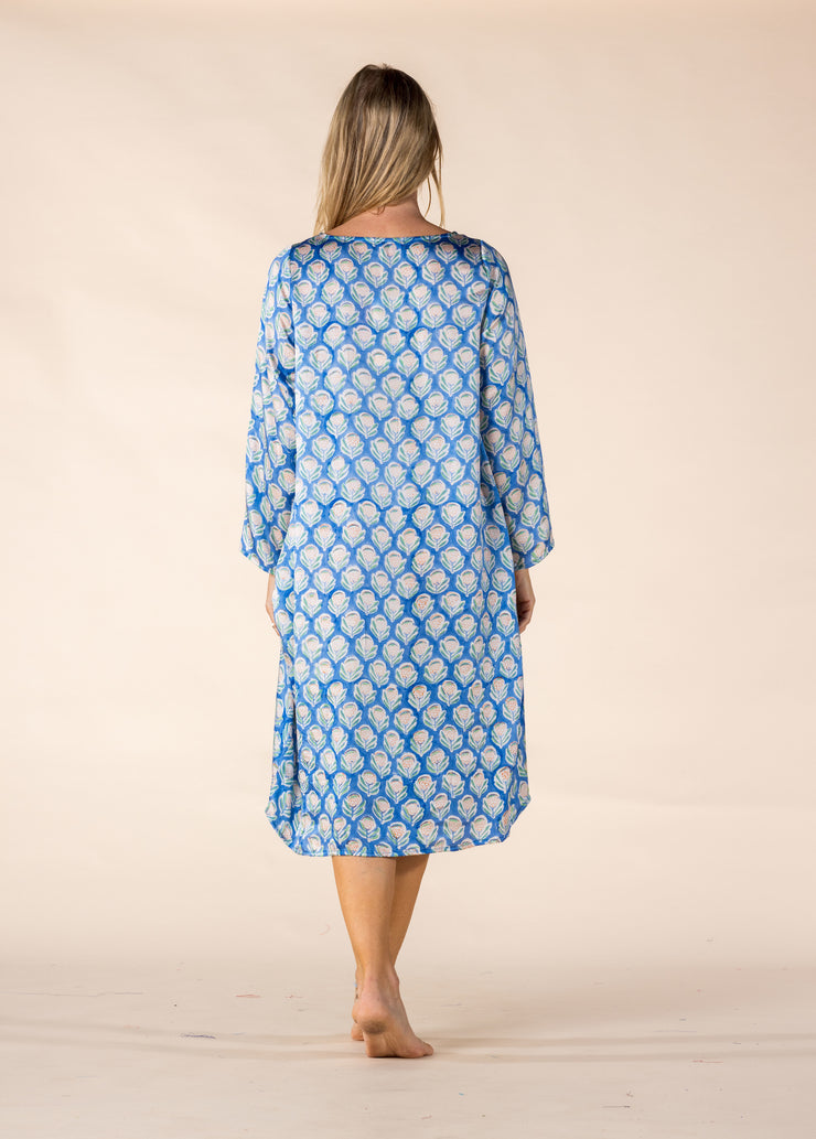 New Roshan Dress Hand Block Printed Bamboo Silk SS2025