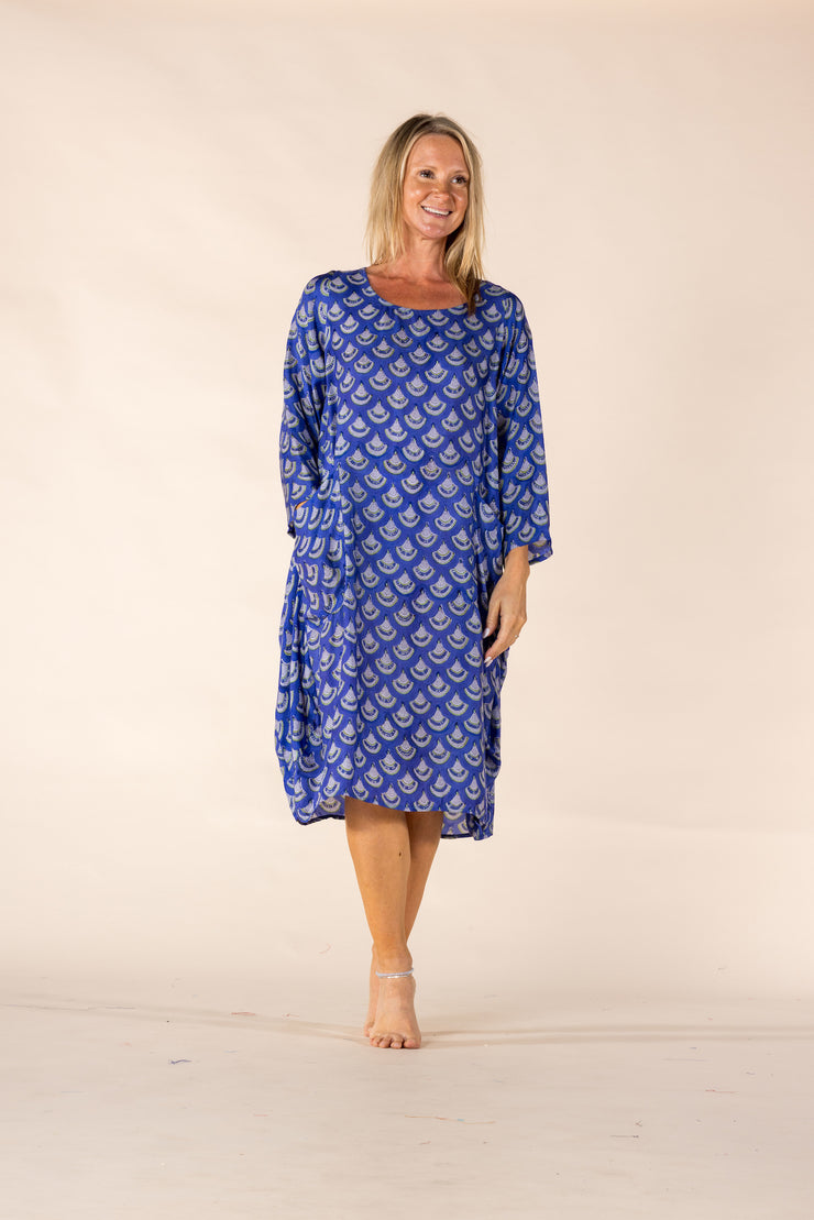 New Roshan Dress Hand Block Printed in Pure Cotton SS2025