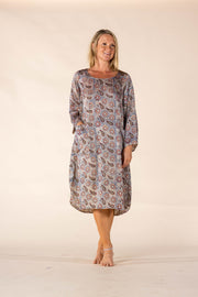 New Roshan Dress Hand Block Printed Bamboo Silk SS2025