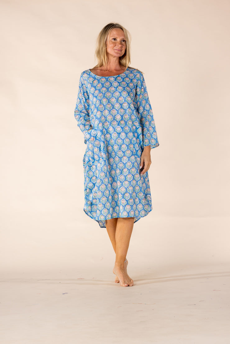New Roshan Dress Hand Block Printed in Pure Cotton SS2025