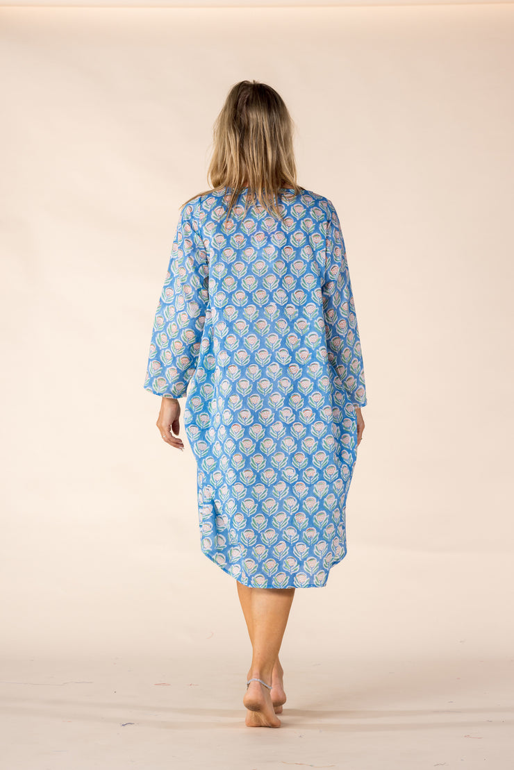 New Roshan Dress Hand Block Printed Bamboo Silk SS2025