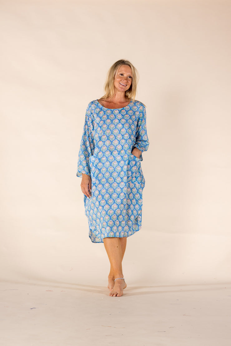 New Roshan Dress Hand Block Printed in Pure Cotton SS2025