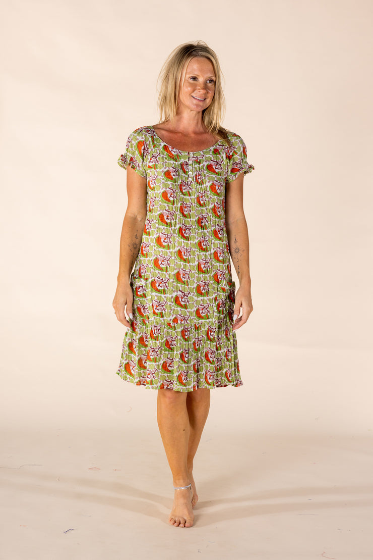 New Maya Pocket Dress Hand Block Printed In Pure Cotton SS2025 Only Size M=12
