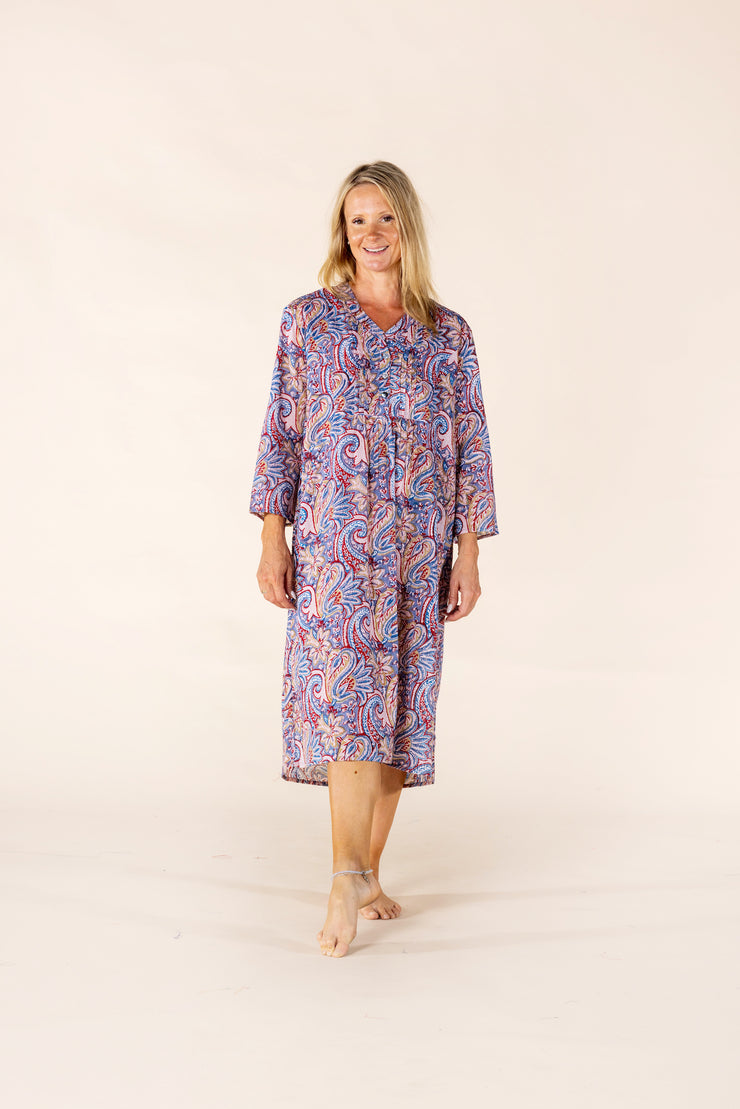 New Millie Dress Hand Block Printed In Pure Cotton - SS2025 Only Size M Left!