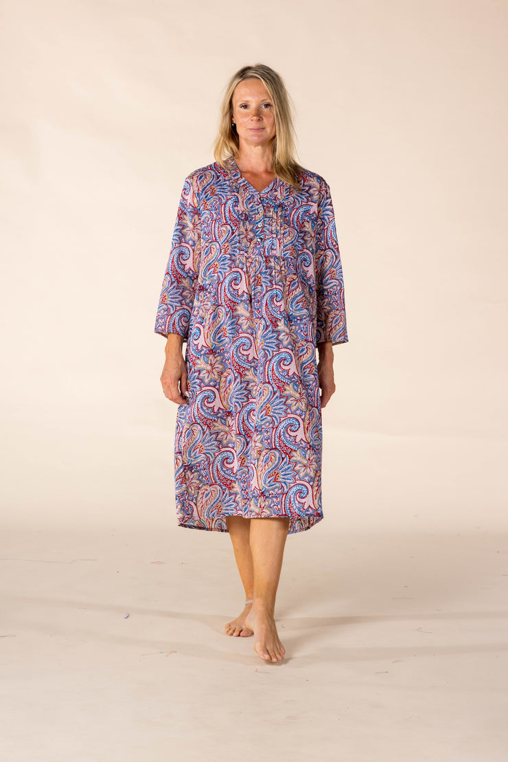 New Millie Dress Hand Block Printed In Pure Cotton - SS2025 Only Size M Left!