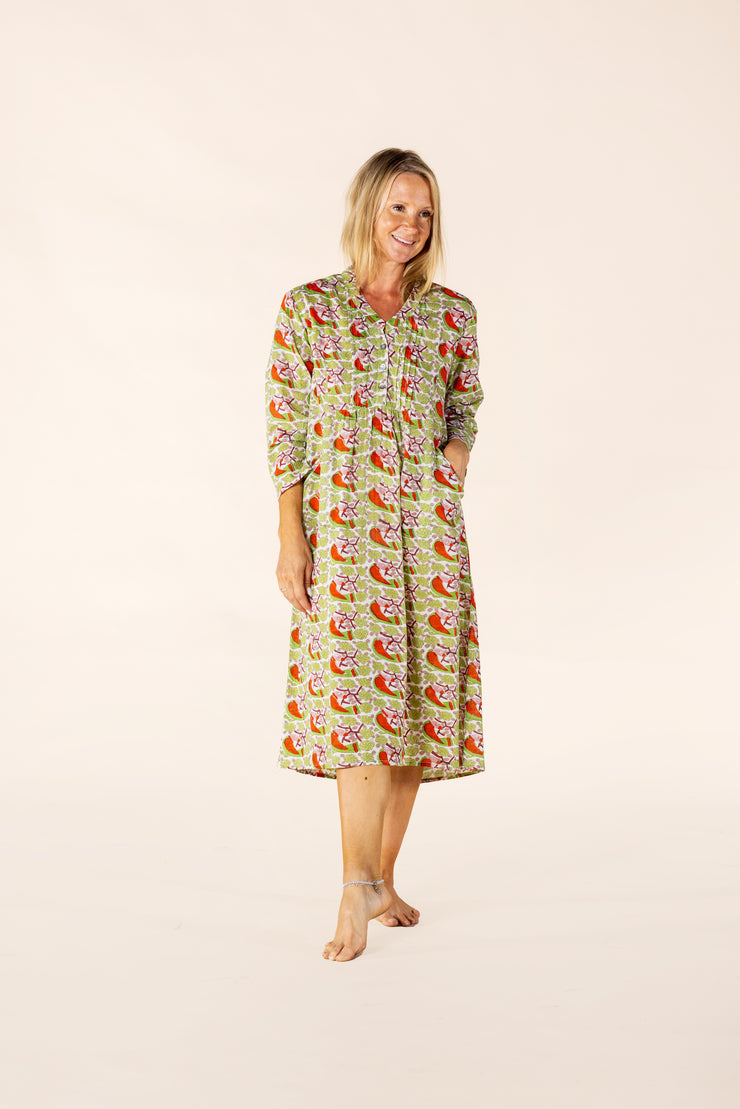 New Millie Dress Hand Block Printed In Pure Cotton - SS2025 Only Size M Left!