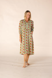 New Millie Dress Hand Block Printed In Pure Cotton - SS2025 Only Size M Left!