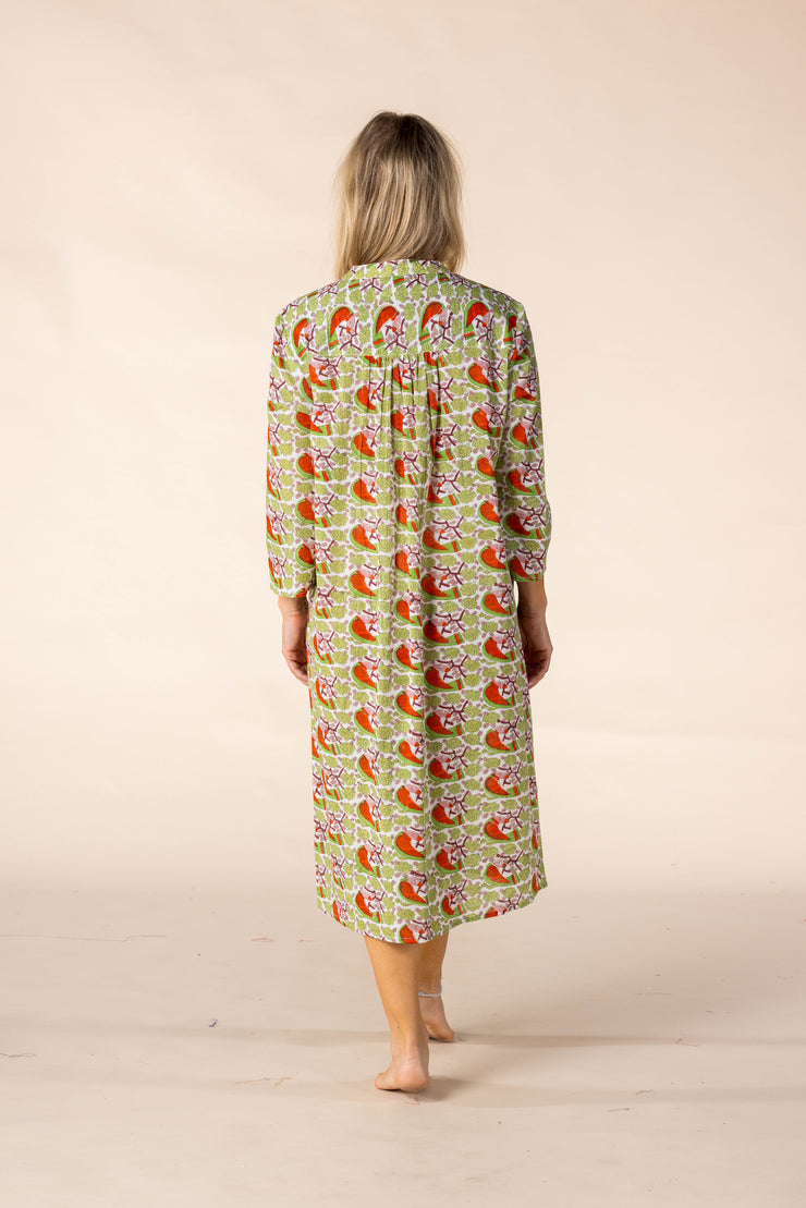 New Millie Dress Hand Block Printed In Pure Cotton - SS2025 Only Size M Left!
