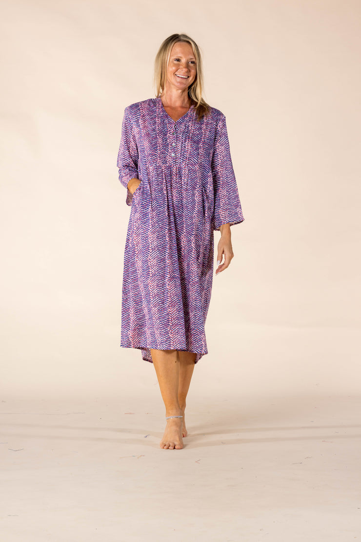 New Millie Dress Hand Block Printed In Pure Cotton - SS2025 Only Size M Left!