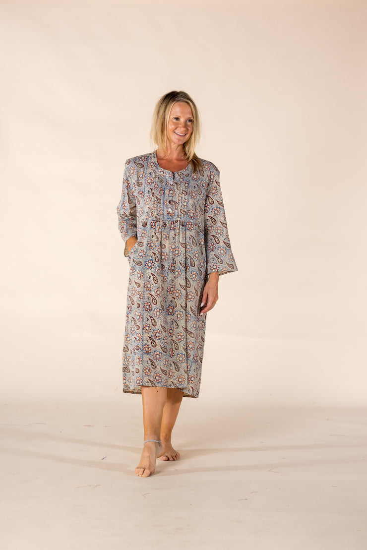 New Millie Dress Hand Block Printed In Pure Cotton - SS2025 Only Size M Left!