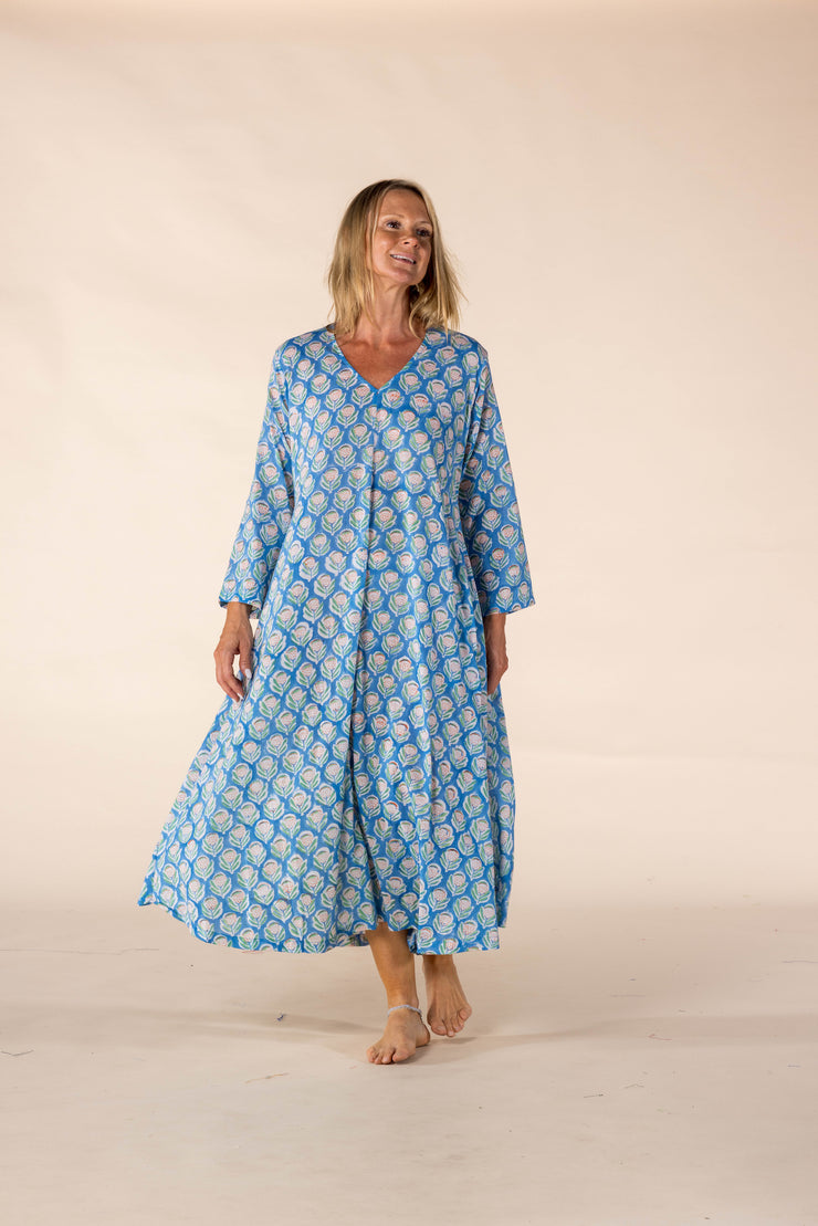 New Rani Panel Dress Hand Block Printed  in Pure Cotton SS2025