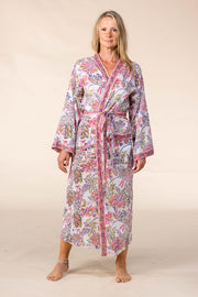 New Nila's Dressing Gown in Hand Block Printed Pure Cotton SS2025 Only Size S/M