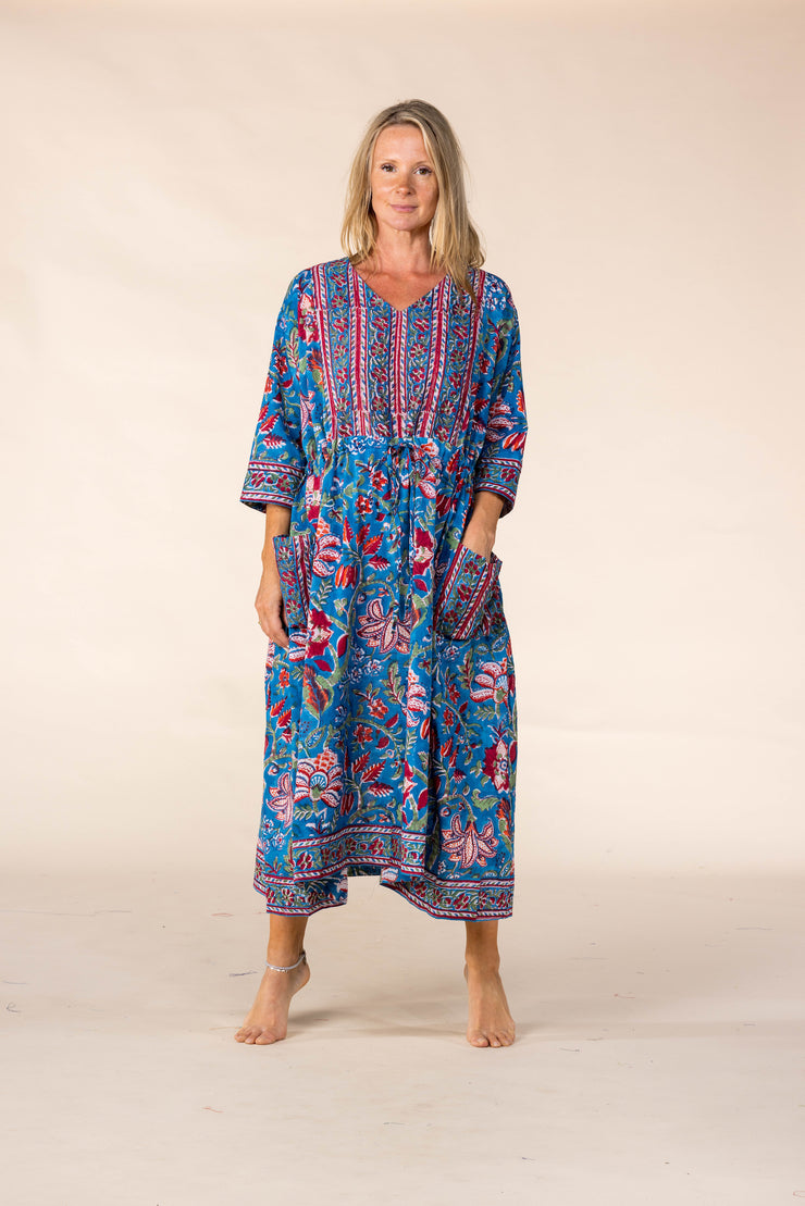 New Prem Pocket  Dress Hand Block Printed in Pure Cotton SS2025
