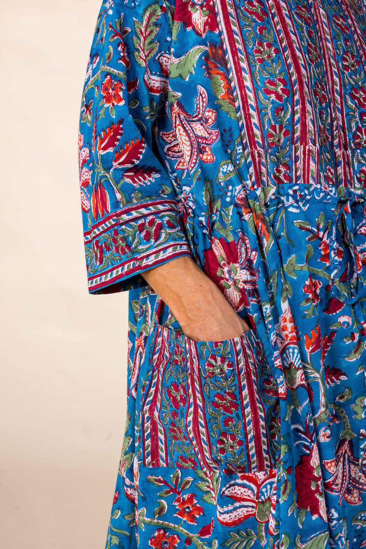 New Prem Pocket  Dress Hand Block Printed in Pure Cotton SS2025