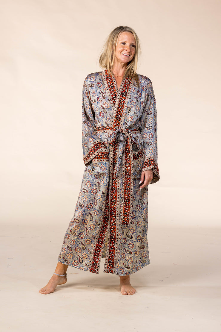New Nila's Dressing Gown in Hand Block Printed Pure Cotton SS2025 Only Size S/M