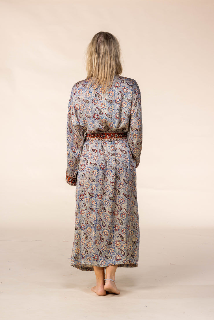 New Nila's Dressing Gown in Hand Block Printed Pure Cotton SS2025 Only Size S/M