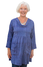 Dia Tunic Hand Block Printed Brushed Cotton - Only Size 12 Medium