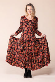 New Dewani Dress in Hand Block Printed Brushed Cotton AW2023