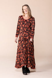 Dewani Dress in Hand Block Printed Brushed Cotton