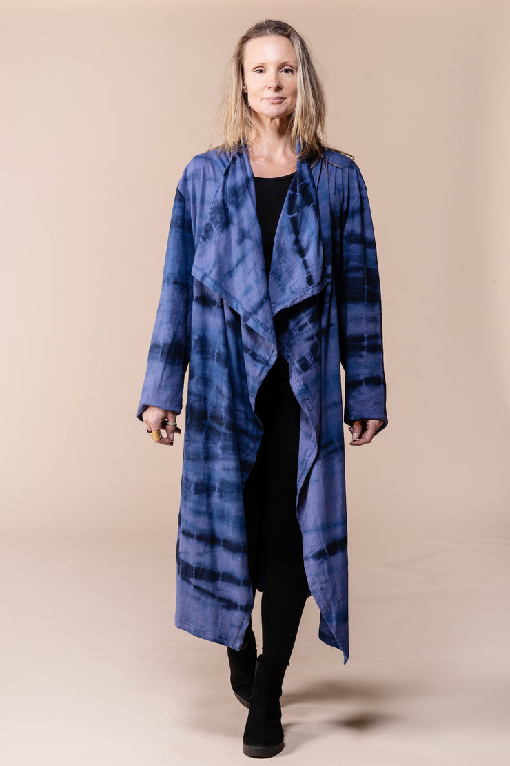 Nellore Jacket Hand Dyed Shibori in Cotton Jersey - AW 2023