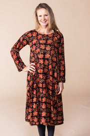 New Farah Dress Hand Block Printed Jersey  - AW 2023