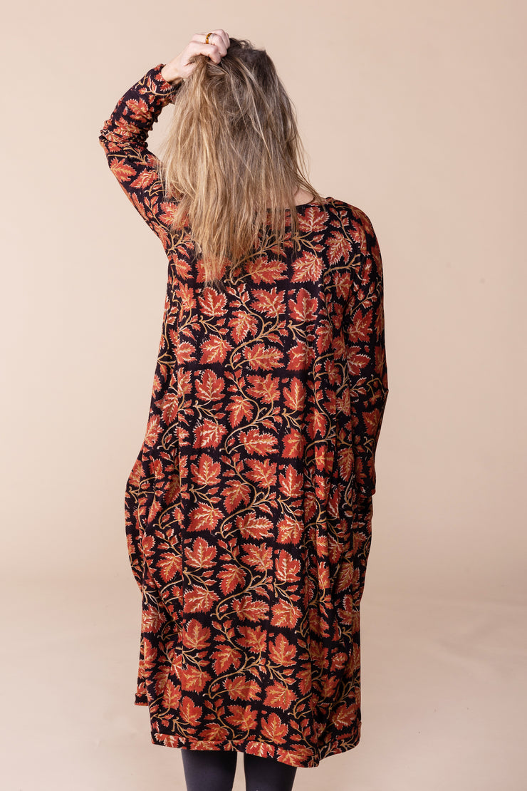 New Farah Dress Hand Block Printed Jersey  - AW 2023