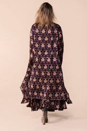 Nellore Jacket in Bamboo Silk Hand Block Printed - AW 2023 Last 1 In Size S/M